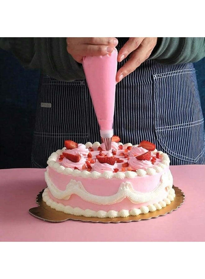 طقم تزيين الكيك برؤوس تزيين – فوهات تزيين ستانلس ستيل مع أكياس تزيين وكاشطات – مجموعة متكاملة للخبز والحلويات - 34 قطعة - Image 5